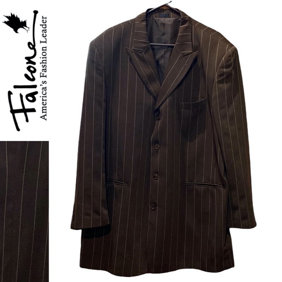 Falcone Suits & Blazers 2 Piece Mens Brown Stripe Falcone Suit